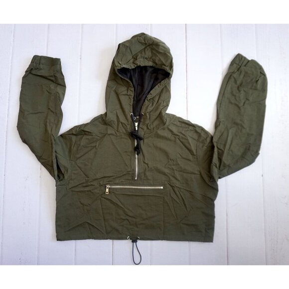 Windsor Cropped Half Zip Windbreaker Hooded Jacket, Size XL - Picture 1 of 5